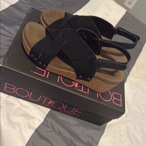 Corkys Black Sandals